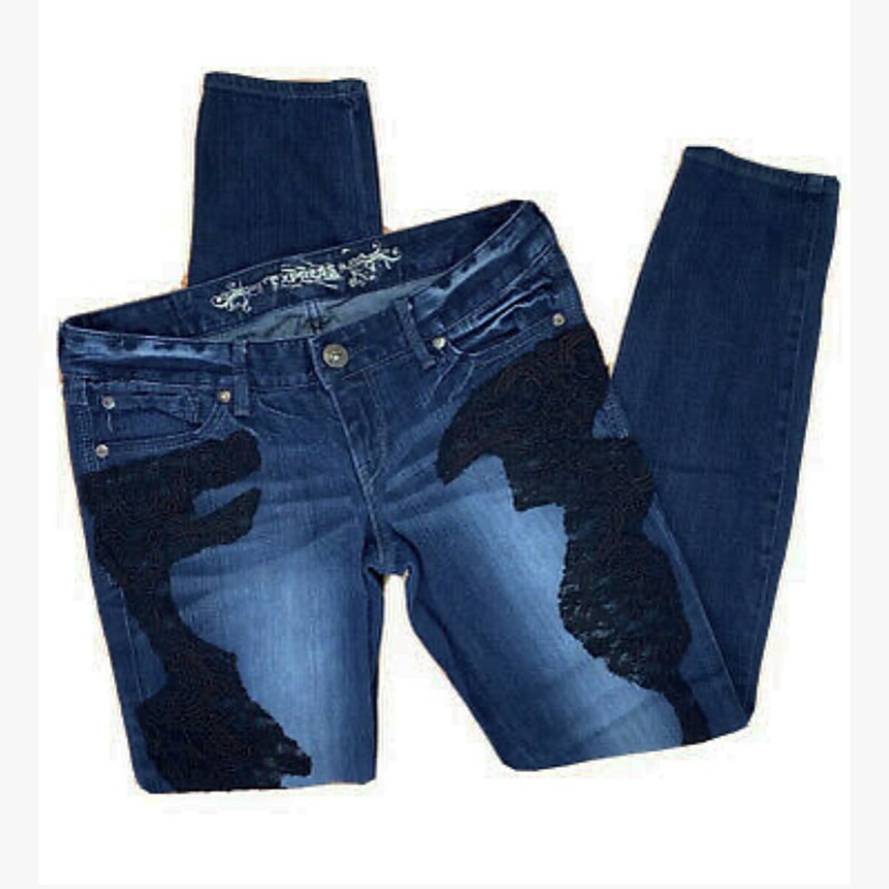 Express Zelda Jeans lace embroidered skinny size 2